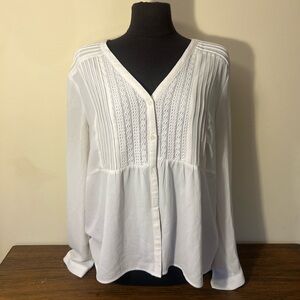 Dana Bachman white flowy mesh top